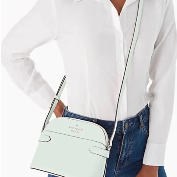 New Kate Spade Staci Dome Crossbody Crystal Blue Sealed $299 Tag Still Sealed